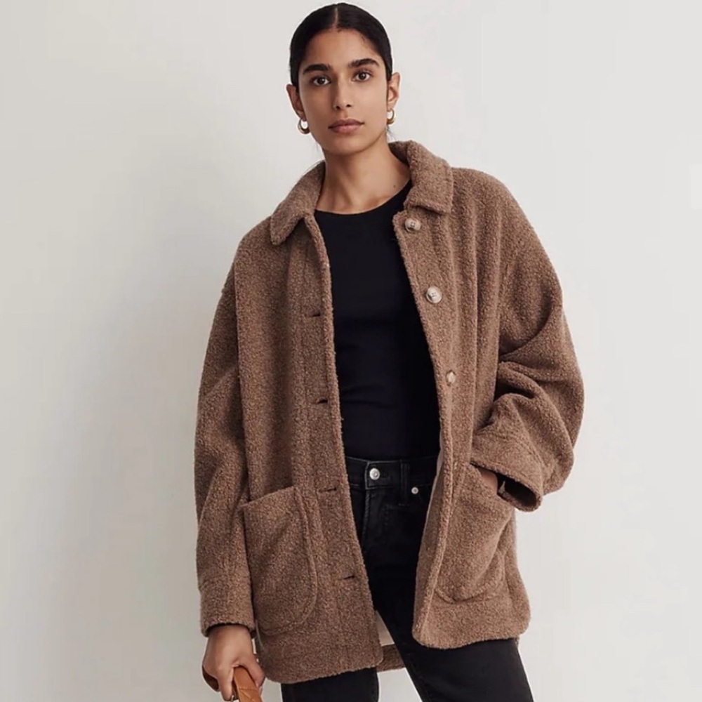 NWOT Madewell Teddy Belrose Shirt Jacket